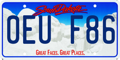 SD license plate 0EUF86