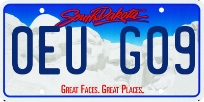 SD license plate 0EUG09