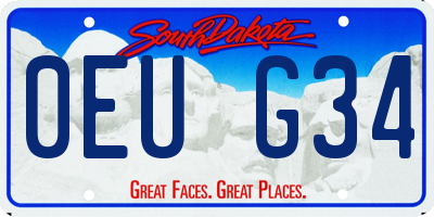 SD license plate 0EUG34