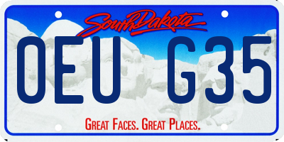 SD license plate 0EUG35