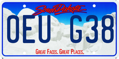 SD license plate 0EUG38