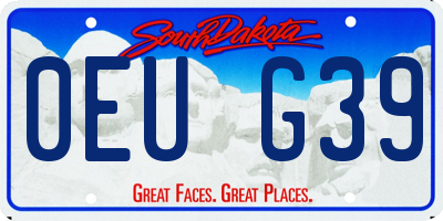 SD license plate 0EUG39