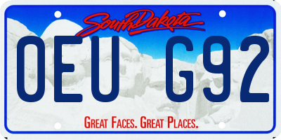 SD license plate 0EUG92