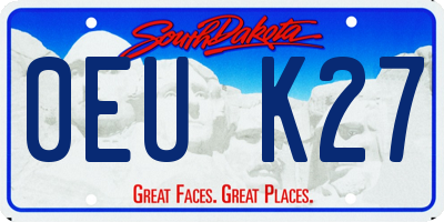 SD license plate 0EUK27