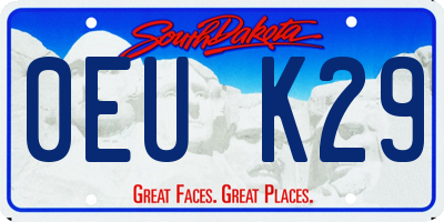 SD license plate 0EUK29