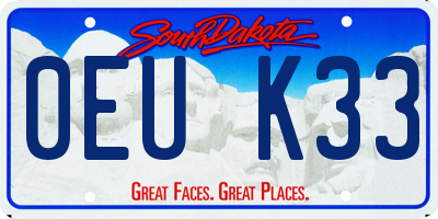 SD license plate 0EUK33