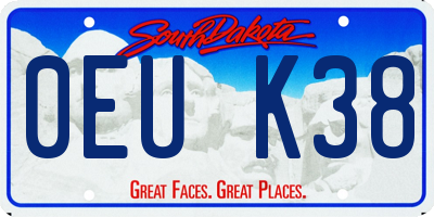 SD license plate 0EUK38