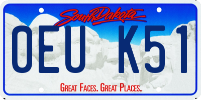 SD license plate 0EUK51