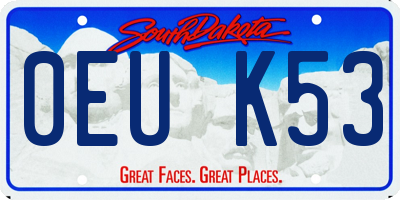 SD license plate 0EUK53