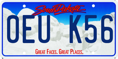 SD license plate 0EUK56