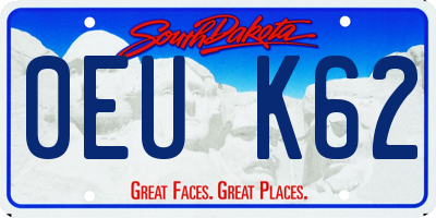 SD license plate 0EUK62