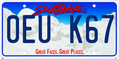 SD license plate 0EUK67