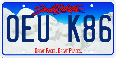 SD license plate 0EUK86