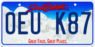 SD license plate 0EUK87