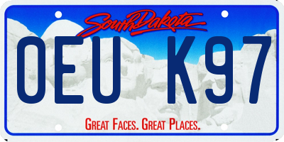 SD license plate 0EUK97