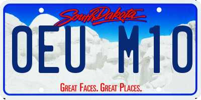 SD license plate 0EUM10