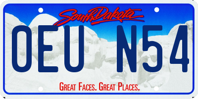 SD license plate 0EUN54