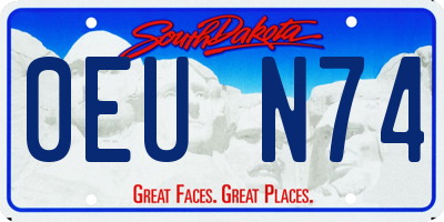 SD license plate 0EUN74