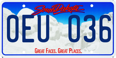 SD license plate 0EUO36