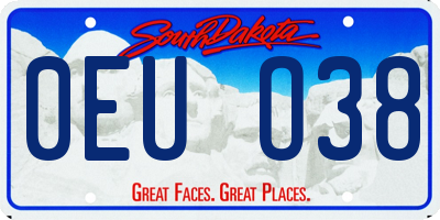 SD license plate 0EUO38