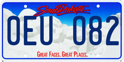 SD license plate 0EUO82