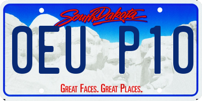 SD license plate 0EUP10