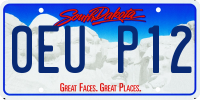 SD license plate 0EUP12