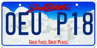 SD license plate 0EUP18