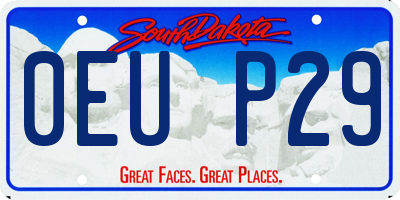 SD license plate 0EUP29