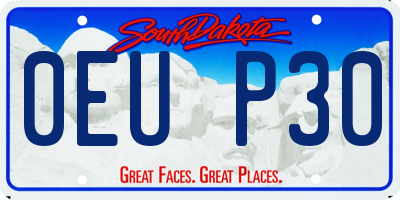SD license plate 0EUP30