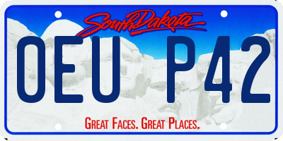 SD license plate 0EUP42