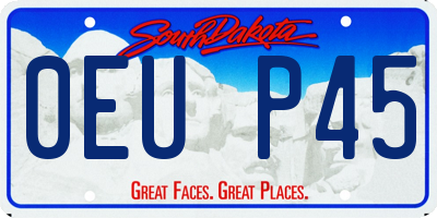 SD license plate 0EUP45