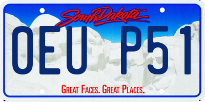 SD license plate 0EUP51