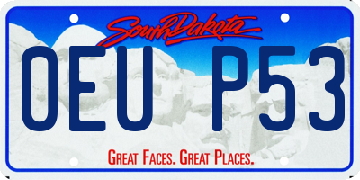 SD license plate 0EUP53