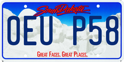 SD license plate 0EUP58