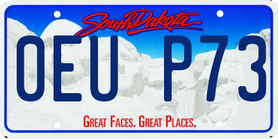 SD license plate 0EUP73