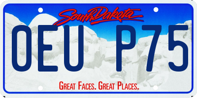 SD license plate 0EUP75