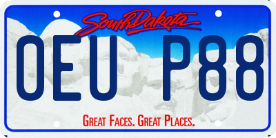 SD license plate 0EUP88