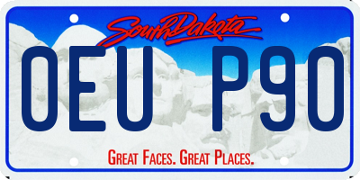SD license plate 0EUP90