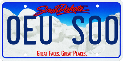 SD license plate 0EUS00