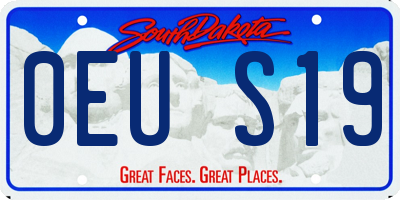 SD license plate 0EUS19