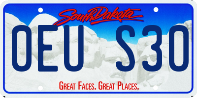 SD license plate 0EUS30