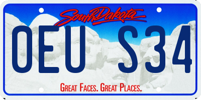 SD license plate 0EUS34