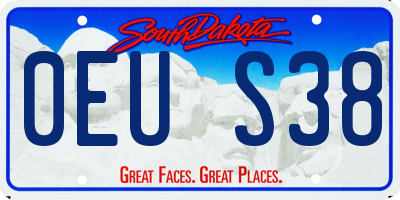 SD license plate 0EUS38