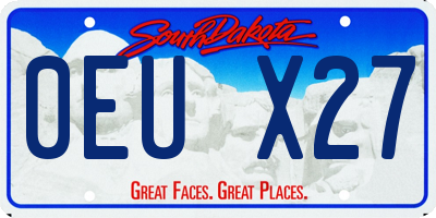 SD license plate 0EUX27