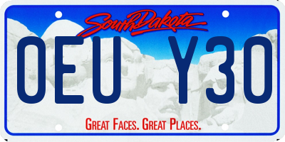 SD license plate 0EUY30