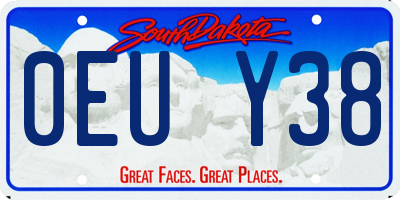 SD license plate 0EUY38