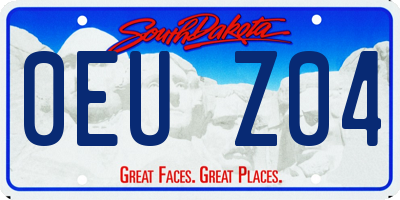 SD license plate 0EUZ04