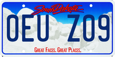 SD license plate 0EUZ09