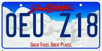 SD license plate 0EUZ18
